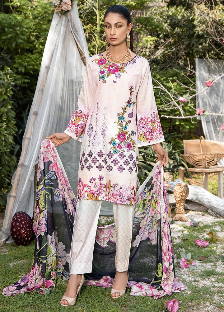 Creaze Embroidered Lawn Suit Unstitched 3 Piece CRE22S MSV-22032 Sand Pink - Luxury Collection
