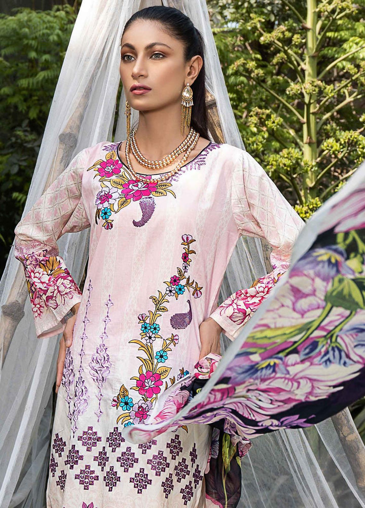 Creaze Embroidered Lawn Suit Unstitched 3 Piece CRE22S MSV-22032 Sand Pink - Luxury Collection