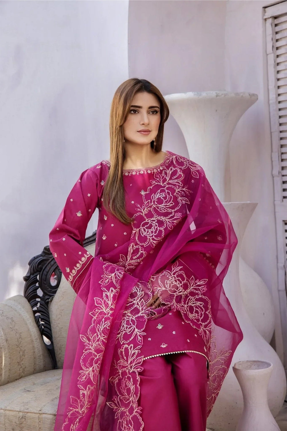 Sohani Rajwani By HM RTW Embroidered Lawn 3 Piece Suit CRIMSON Festive Collection