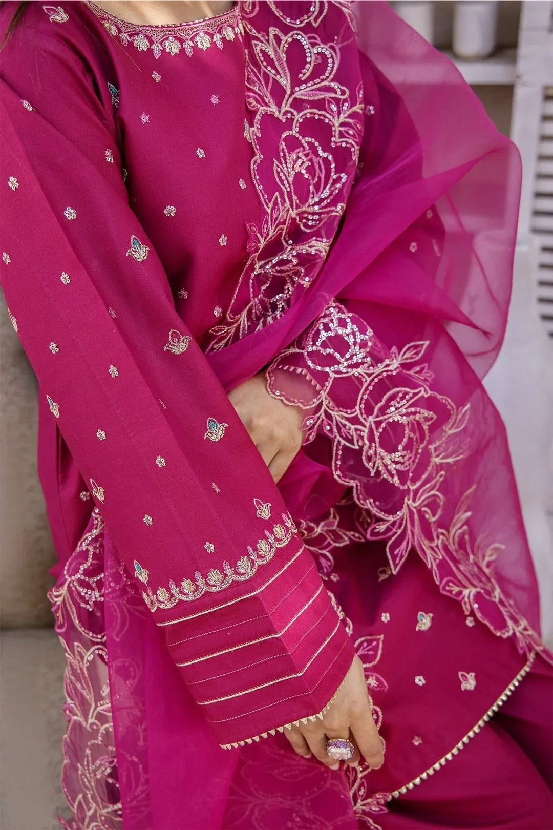 Sohani Rajwani By HM RTW Embroidered Lawn 3 Piece Suit CRIMSON Festive Collection
