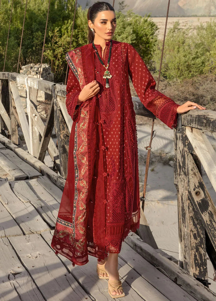 Crimson Embroidered Lawn Suit Unstitched 3 Piece CR24L D1A Dancing Paisleys - Summer Collection