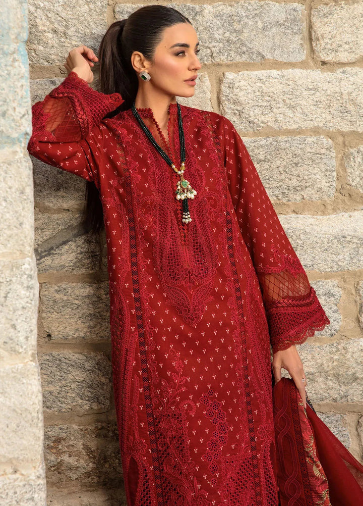 Crimson Embroidered Lawn Suit Unstitched 3 Piece CR24L D1A Dancing Paisleys - Summer Collection