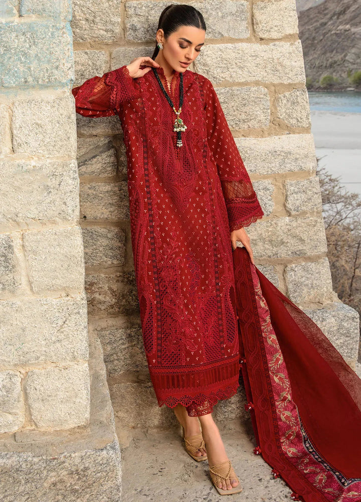 Crimson Embroidered Lawn Suit Unstitched 3 Piece CR24L D1A Dancing Paisleys - Summer Collection