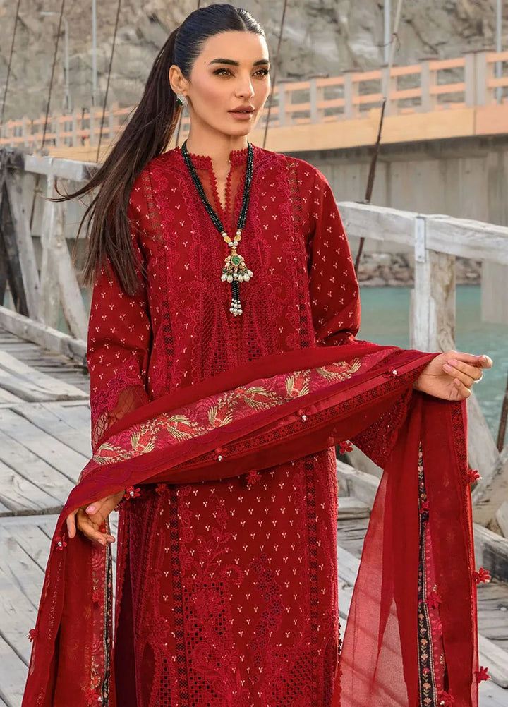 Crimson Embroidered Lawn Suit Unstitched 3 Piece CR24L D1A Dancing Paisleys - Summer Collection