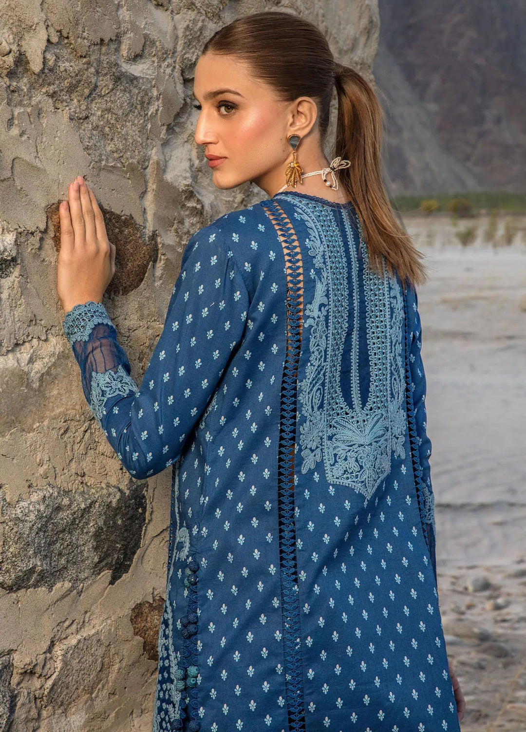 Crimson Embroidered Lawn Suit Unstitched 3 Piece CR24L D1B Dancing Paisleys - Summer Collection