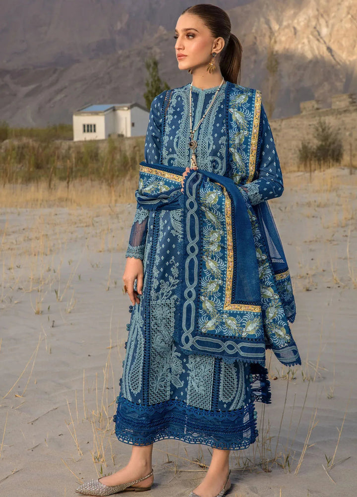 Crimson Embroidered Lawn Suit Unstitched 3 Piece CR24L D1B Dancing Paisleys - Summer Collection