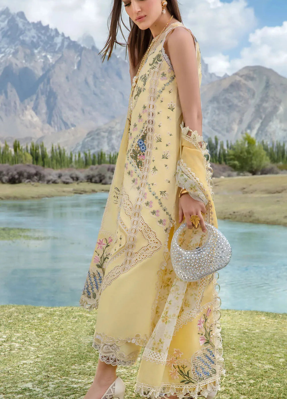 Crimson Embroidered Lawn Suit Unstitched 3 Piece CR24L D2A A French Brunch - Summer Collection
