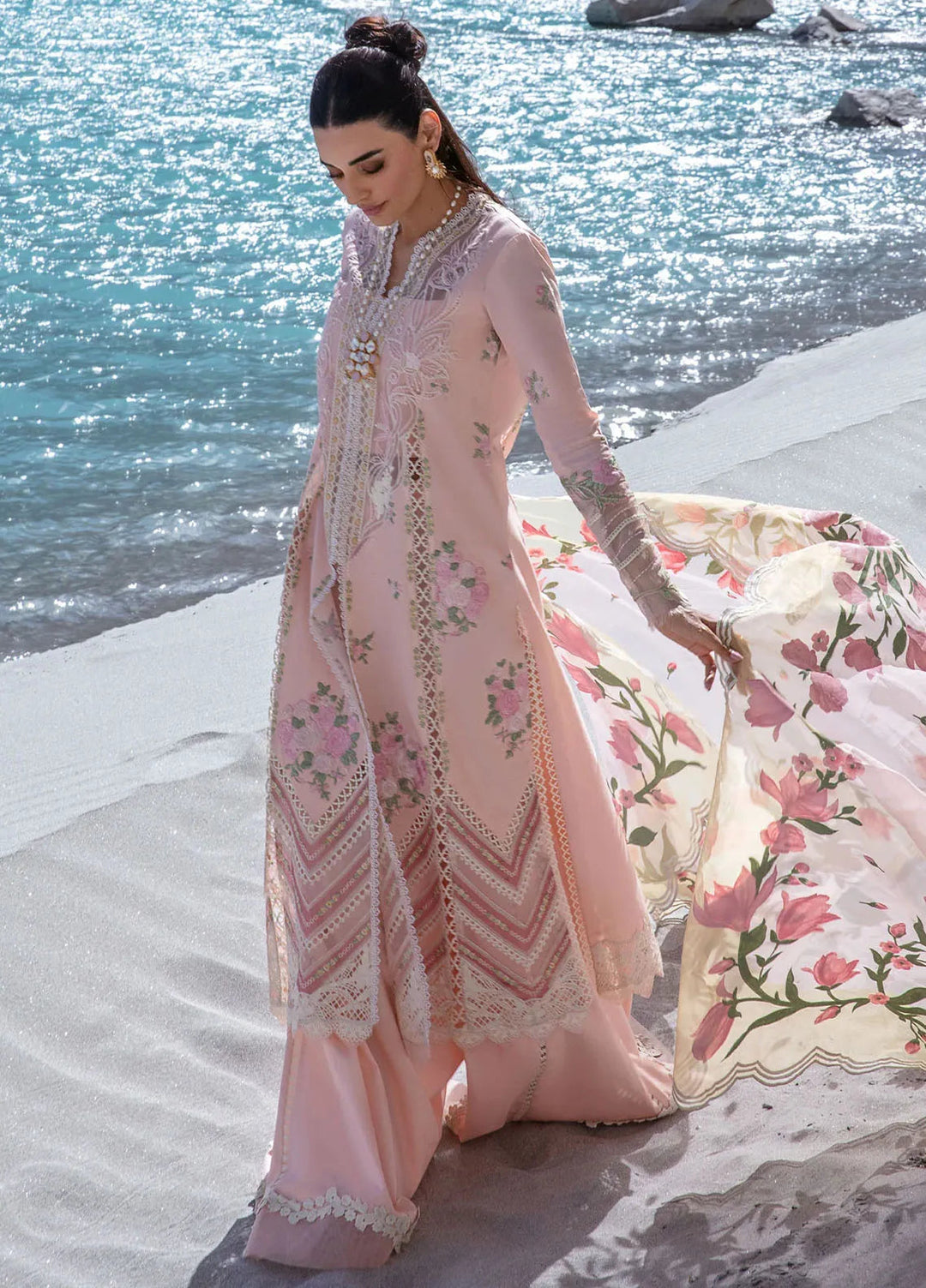 Crimson Embroidered Lawn Suit Unstitched 3 Piece CR24L D3B Forget Me Not - Summer Collection