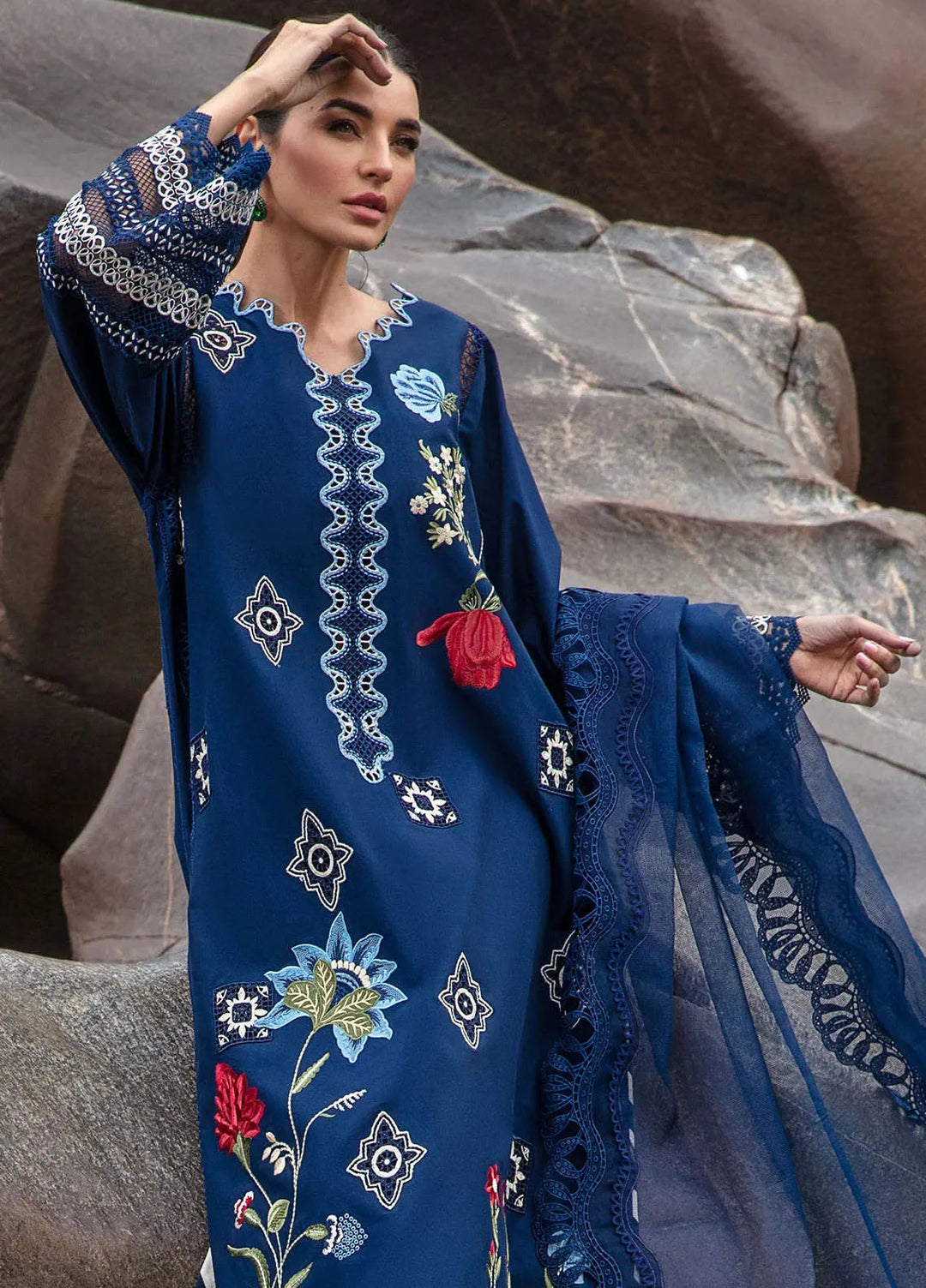 Crimson Embroidered Lawn Suit Unstitched 3 Piece CR24L D4A Into The Wild - Summer Collection