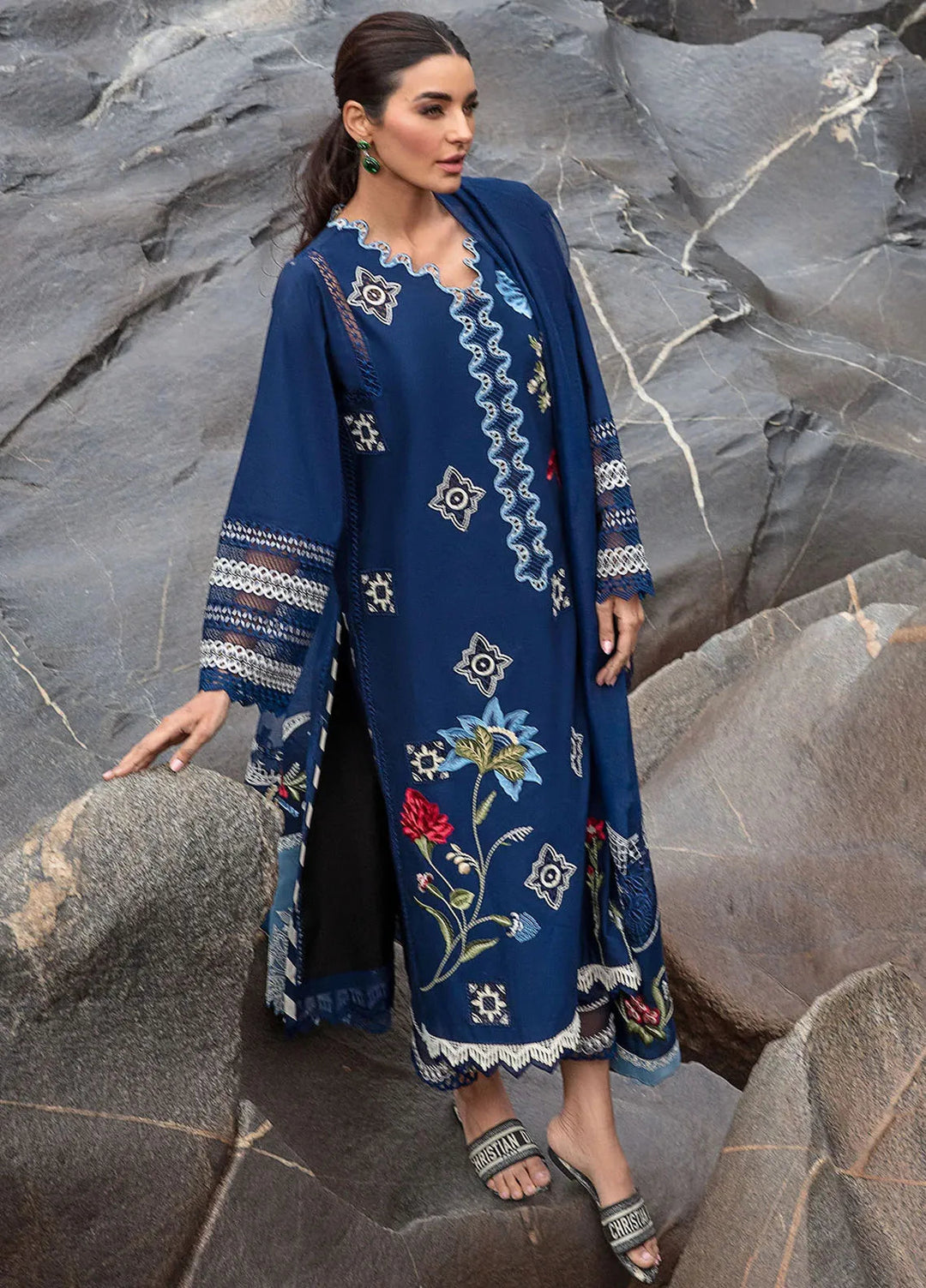 Crimson Embroidered Lawn Suit Unstitched 3 Piece CR24L D4A Into The Wild - Summer Collection
