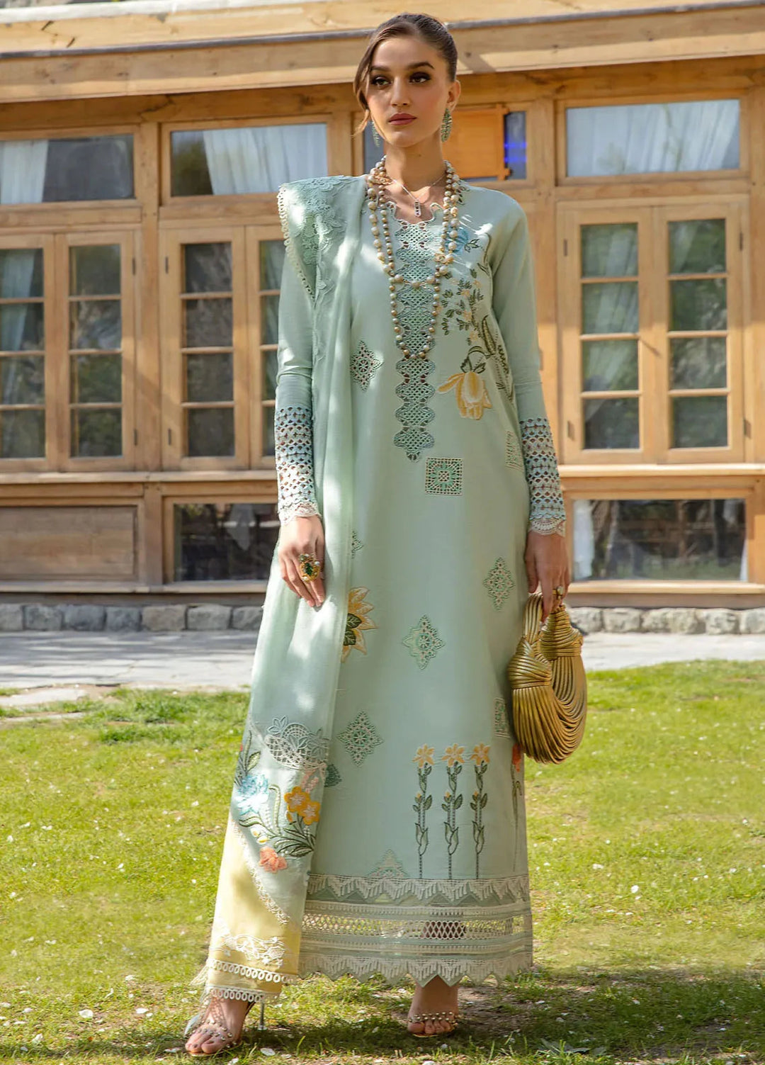 Crimson Embroidered Lawn Suit Unstitched 3 Piece CR24L D4B Into The Wild - Summer Collection
