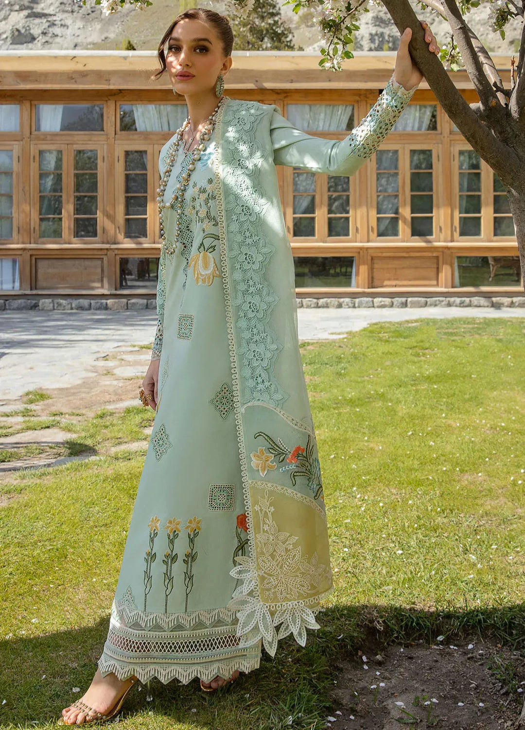 Crimson Embroidered Lawn Suit Unstitched 3 Piece CR24L D4B Into The Wild - Summer Collection