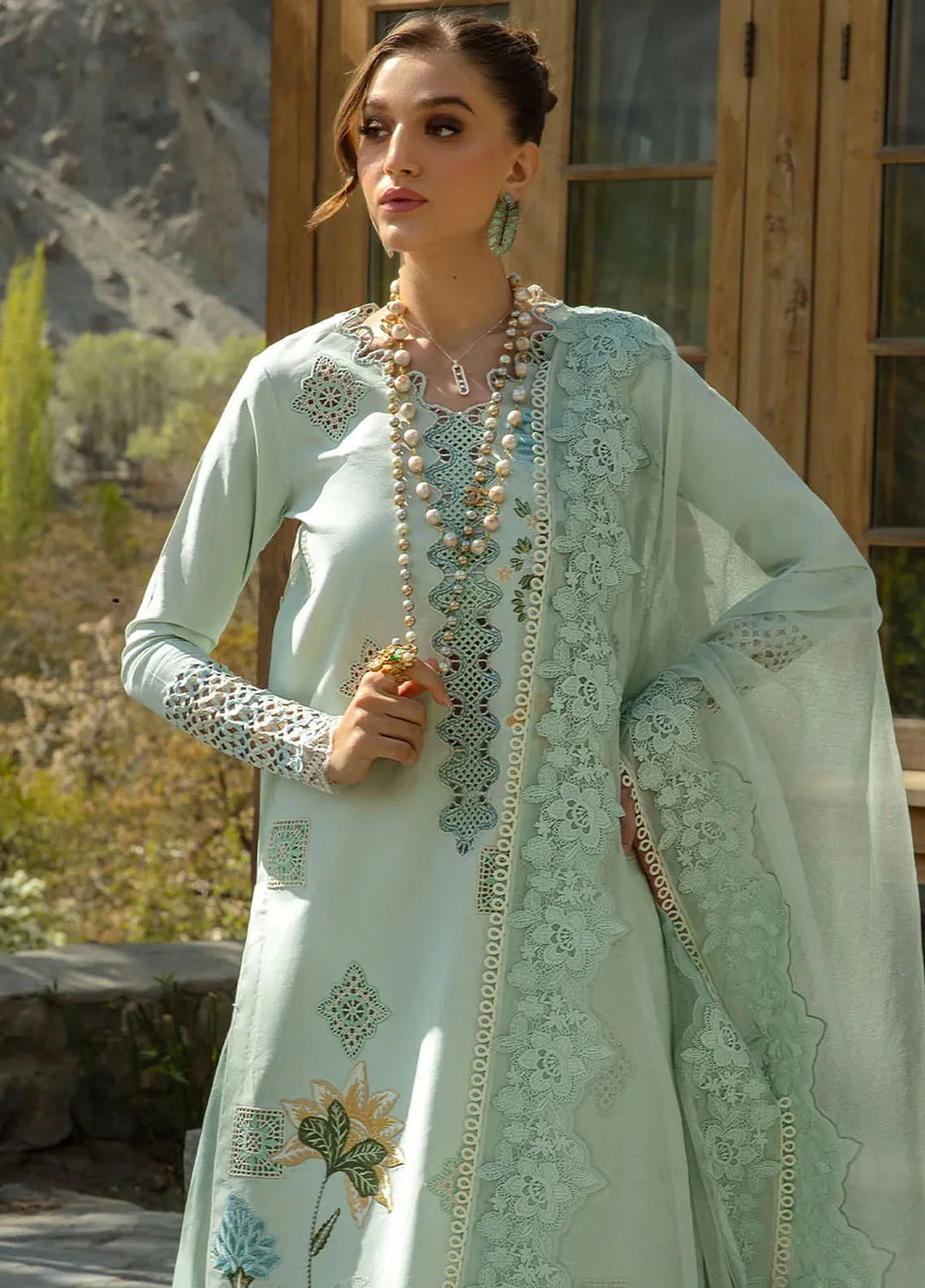 Crimson Embroidered Lawn Suit Unstitched 3 Piece CR24L D4B Into The Wild - Summer Collection