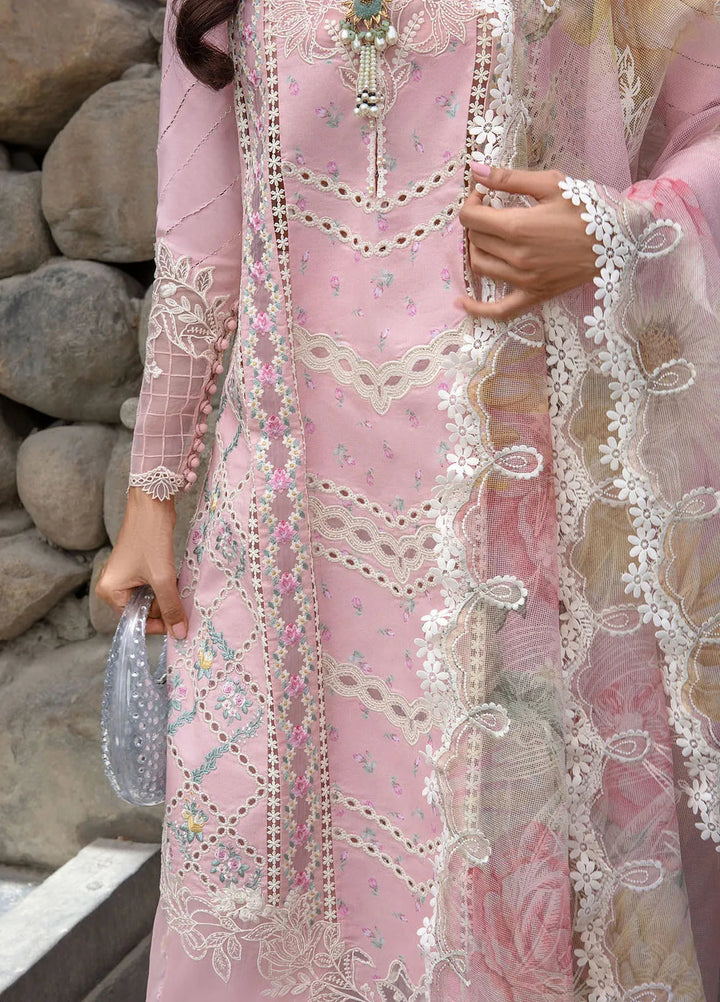 Crimson Embroidered Lawn Suit Unstitched 3 Piece CR24L D7B A Floral Mesh - Summer Collection