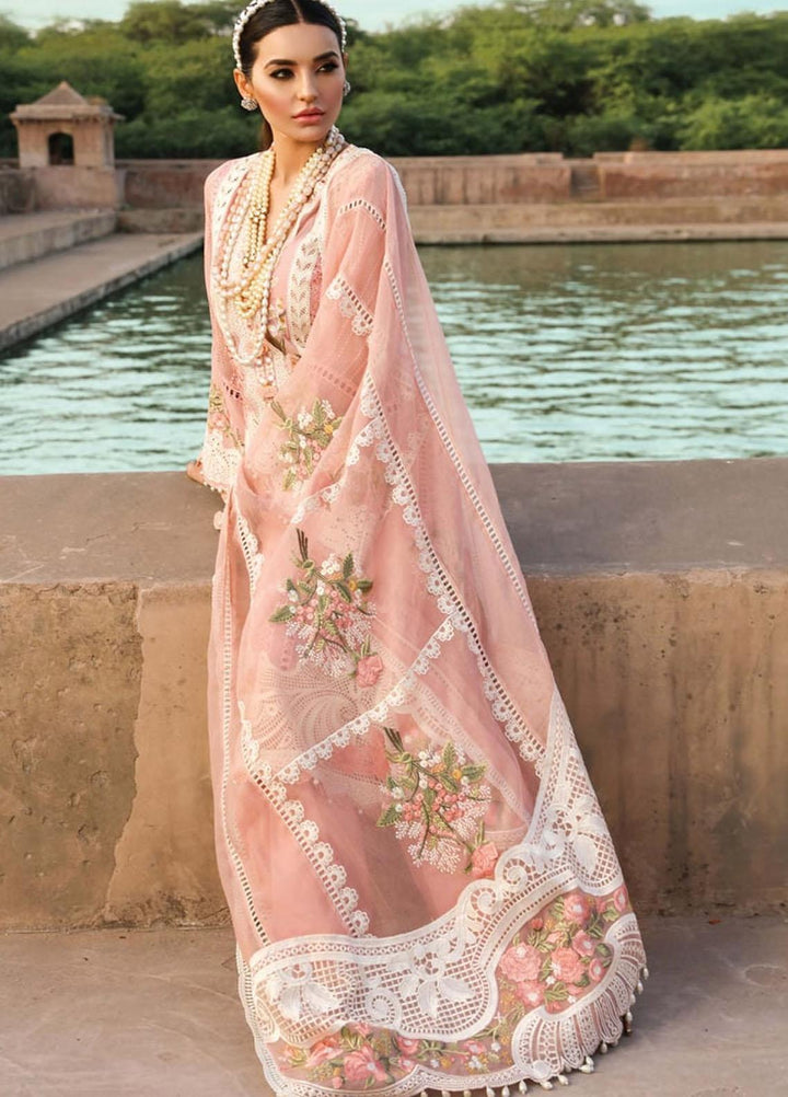 Crimson by Saira Shakira Embroidered Lawn Suits Unstitched 3 Piece CR21LS 1A-ROSE - Luxury Collection