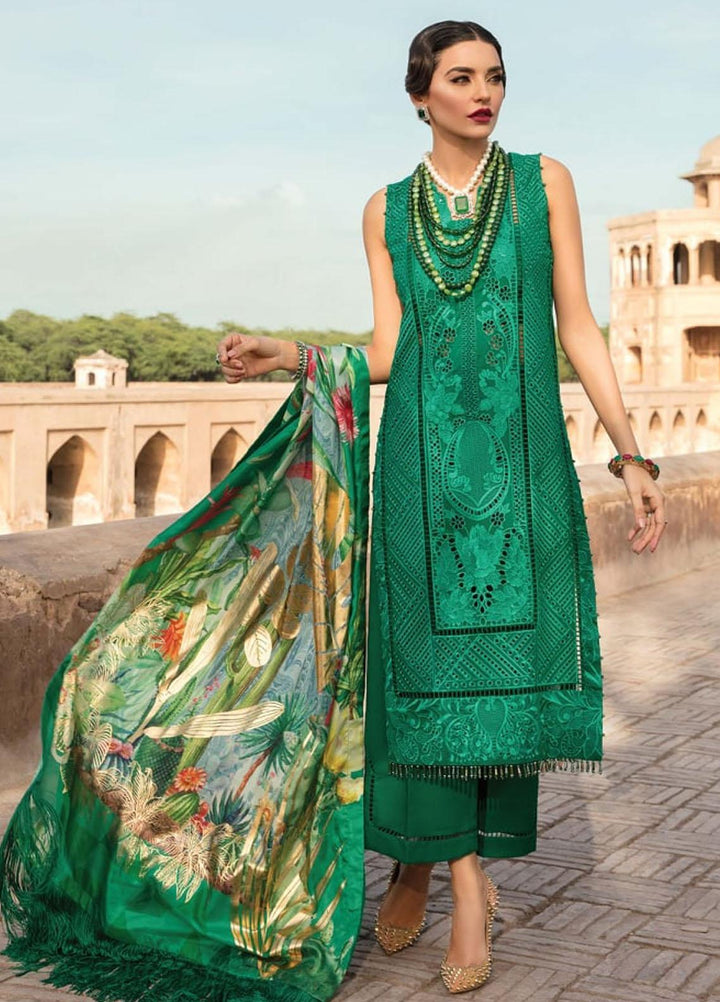 Crimson by Saira Shakira Embroidered Lawn Suits Unstitched 3 Piece CR21LS 2A-EMERALD - Luxury Collection