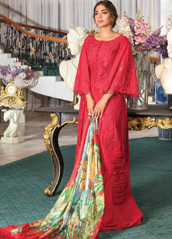 Crimson by Saira Shakira Embroidered Lawn Suits Unstitched 3 Piece CR21LS 2B-RUBY - Luxury Collection