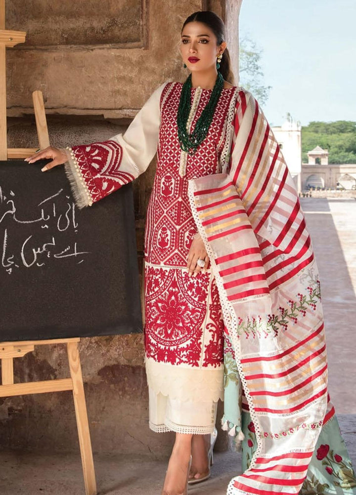 Crimson by Saira Shakira Embroidered Lawn Suits Unstitched 3 Piece CR21LS 3B-CRIMSON - Luxury Collection