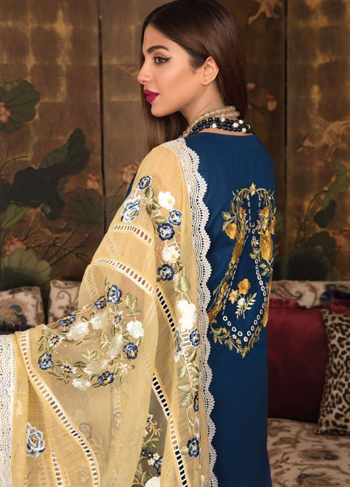 Crimson by Saira Shakira Embroidered Lawn Suits Unstitched 3 Piece CR21LS 4A-SAPPHIRE - Luxury Collection