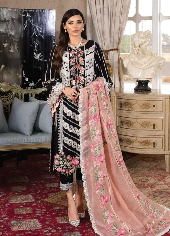 Crimson by Saira Shakira Embroidered Lawn Suits Unstitched 3 Piece CR21LS 4B-MIDNIGHT - Luxury Collection