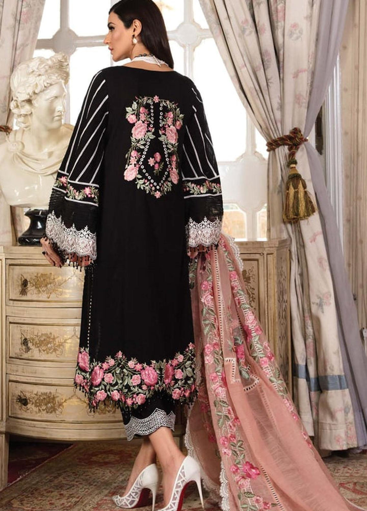 Crimson by Saira Shakira Embroidered Lawn Suits Unstitched 3 Piece CR21LS 4B-MIDNIGHT - Luxury Collection