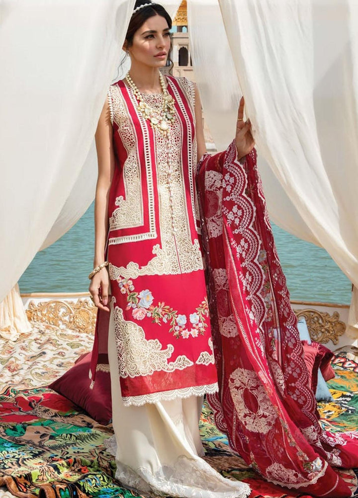 Crimson by Saira Shakira Embroidered Lawn Suits Unstitched 3 Piece CR21LS 5B-SANGRIA - Luxury Collection