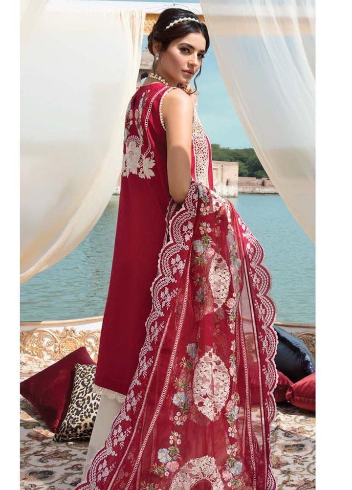 Crimson by Saira Shakira Embroidered Lawn Suits Unstitched 3 Piece CR21LS 5B-SANGRIA - Luxury Collection