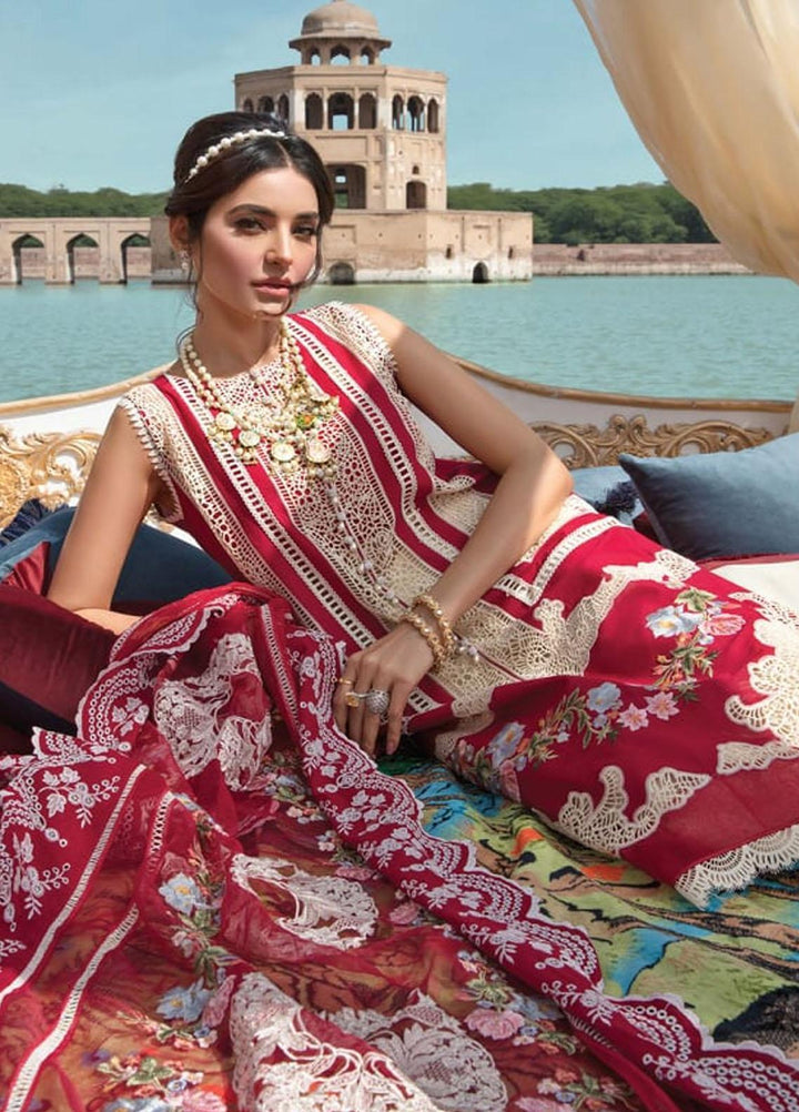 Crimson by Saira Shakira Embroidered Lawn Suits Unstitched 3 Piece CR21LS 5B-SANGRIA - Luxury Collection
