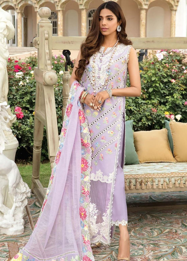Crimson by Saira Shakira Embroidered Lawn Suits Unstitched 3 Piece CR21LS 6A-LAVENDER - Luxury Collection