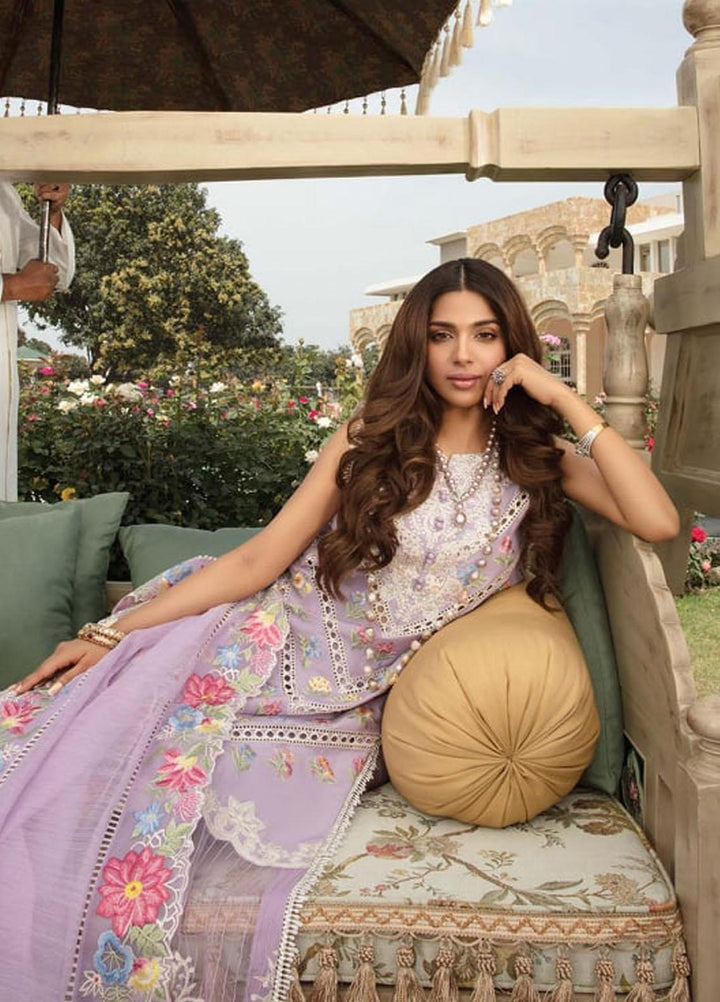 Crimson by Saira Shakira Embroidered Lawn Suits Unstitched 3 Piece CR21LS 6A-LAVENDER - Luxury Collection