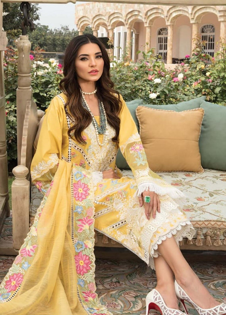 Crimson by Saira Shakira Embroidered Lawn Suits Unstitched 3 Piece CR21LS 6B-AMBER - Luxury Collection