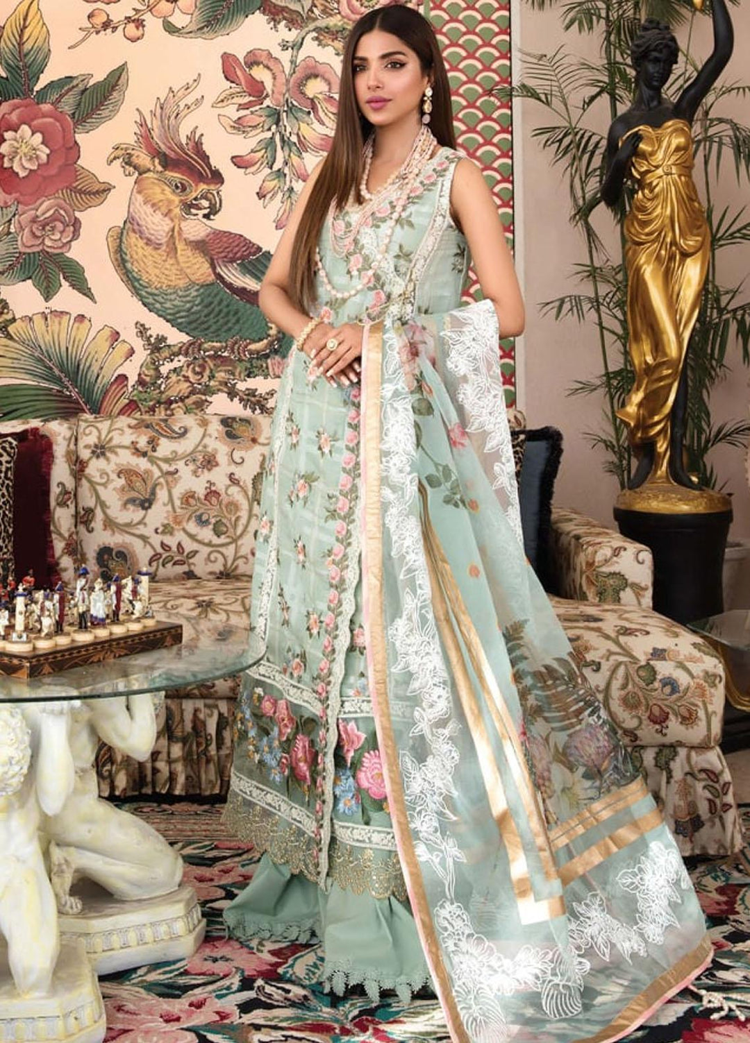 Crimson by Saira Shakira Embroidered Jacquard Suits Unstitched 3 Piece CR21LS 7A-JADE - Luxury Collection