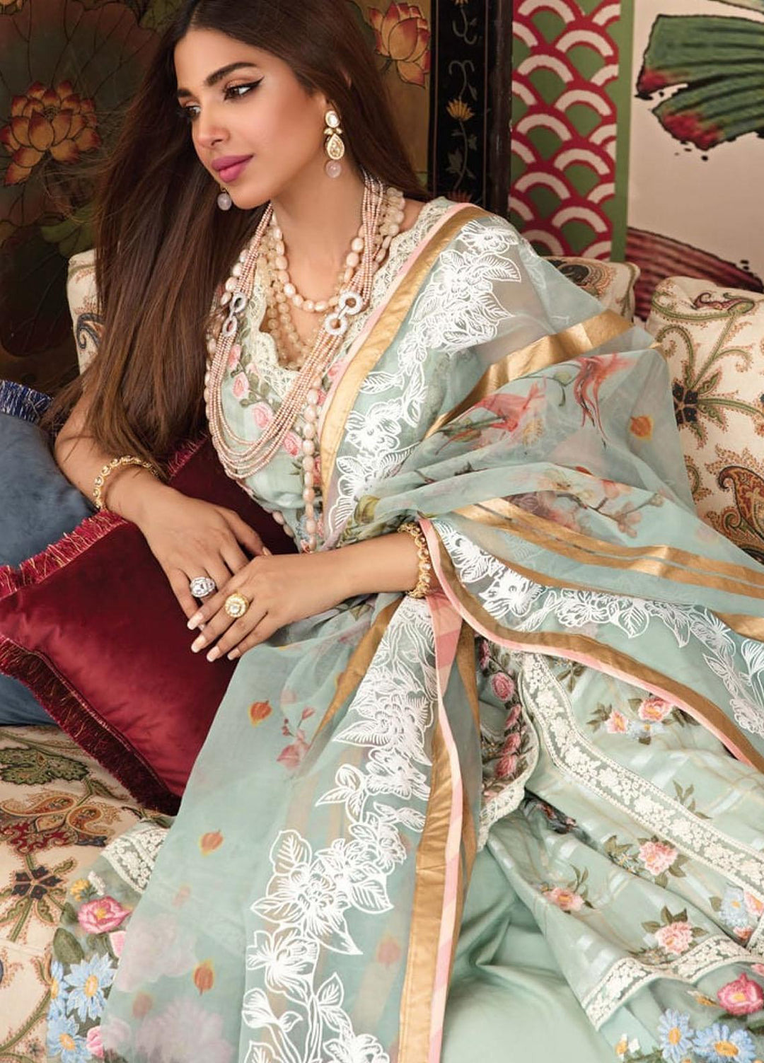 Crimson by Saira Shakira Embroidered Jacquard Suits Unstitched 3 Piece CR21LS 7A-JADE - Luxury Collection