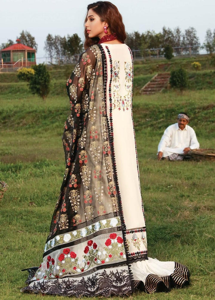 Crimson by Saira Shakira Embroidered Lawn Suits Unstitched 3 Piece CR21LS 8A-IVORY - Luxury Collection
