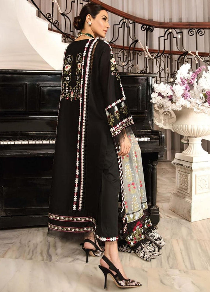 Crimson by Saira Shakira Embroidered Lawn Suits Unstitched 3 Piece CR21LS 8B-EBONY - Luxury Collection