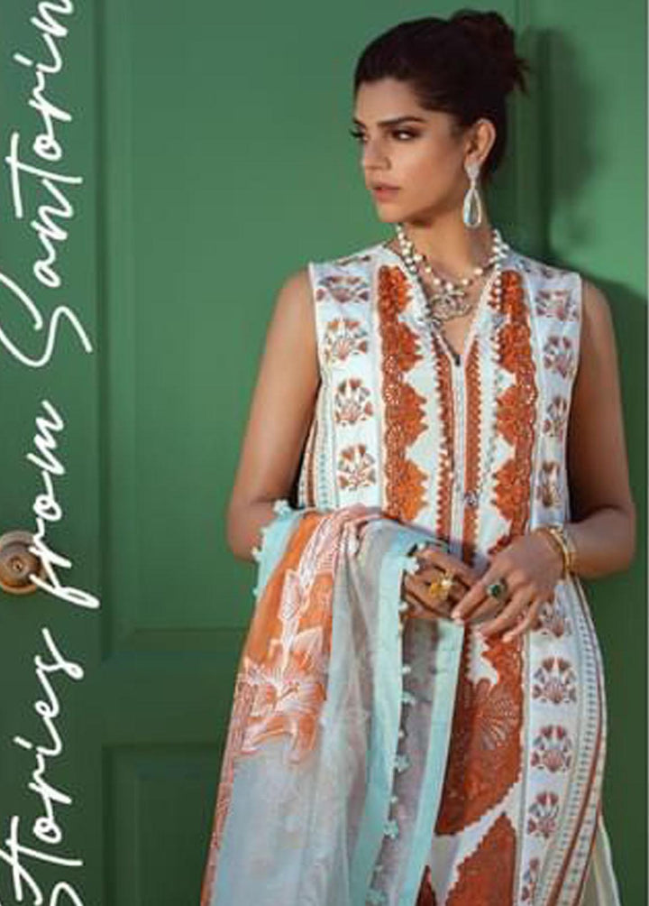 Crimson Embroidered Lawn Suits Unstitched 3 Piece CR22L 1A Mandarin - Luxury Collection