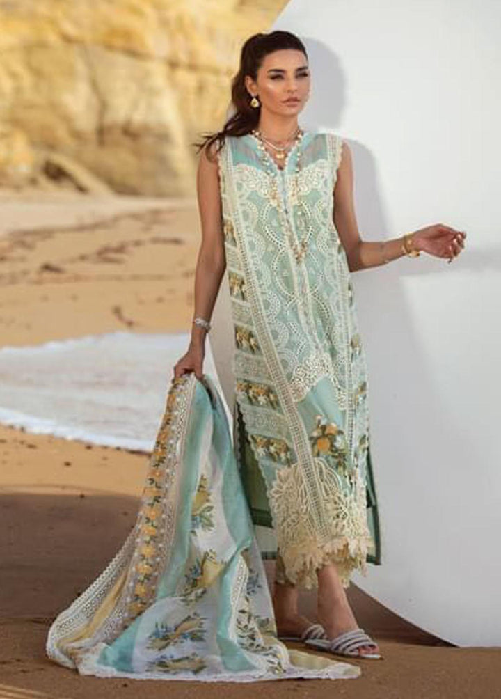 Crimson Embroidered Lawn Suits Unstitched 3 Piece CR22L 2A Aqua - Luxury Collection