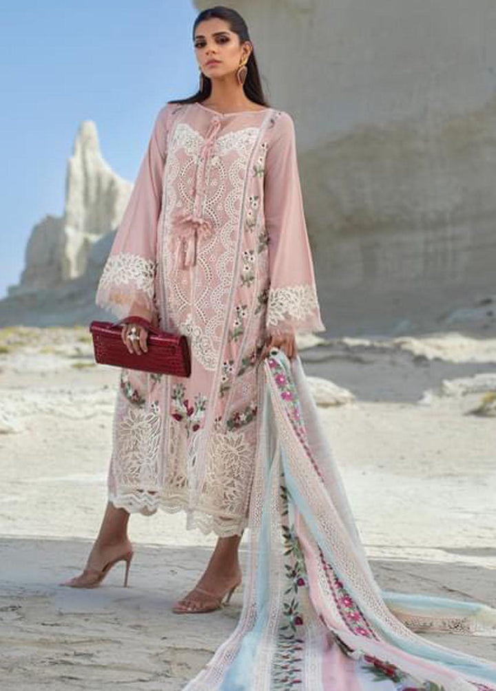 Crimson Embroidered Lawn Suits Unstitched 3 Piece CR22L 2B Rose - Luxury Collection