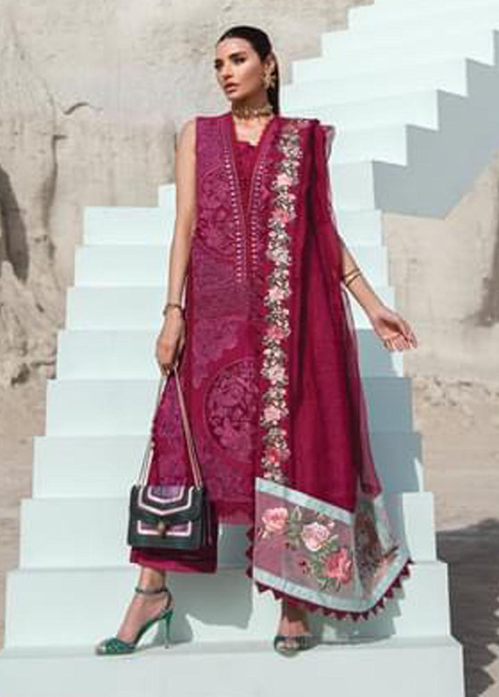 Crimson Embroidered Lawn Suits Unstitched 3 Piece CR22L 3B Mahogany - Luxury Collection