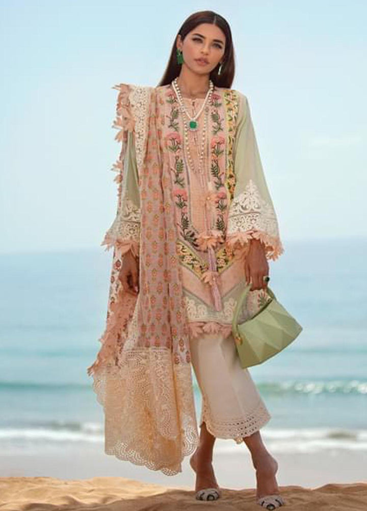 Crimson Embroidered Lawn Suits Unstitched 3 Piece CR22L 4A Sorbet Pink - Luxury Collection