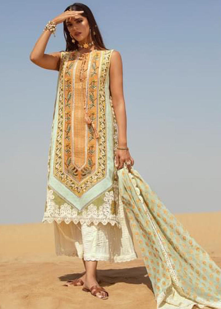 Crimson Embroidered Lawn Suits Unstitched 3 Piece CR22L 4B Summery Tangerine - Luxury Collection