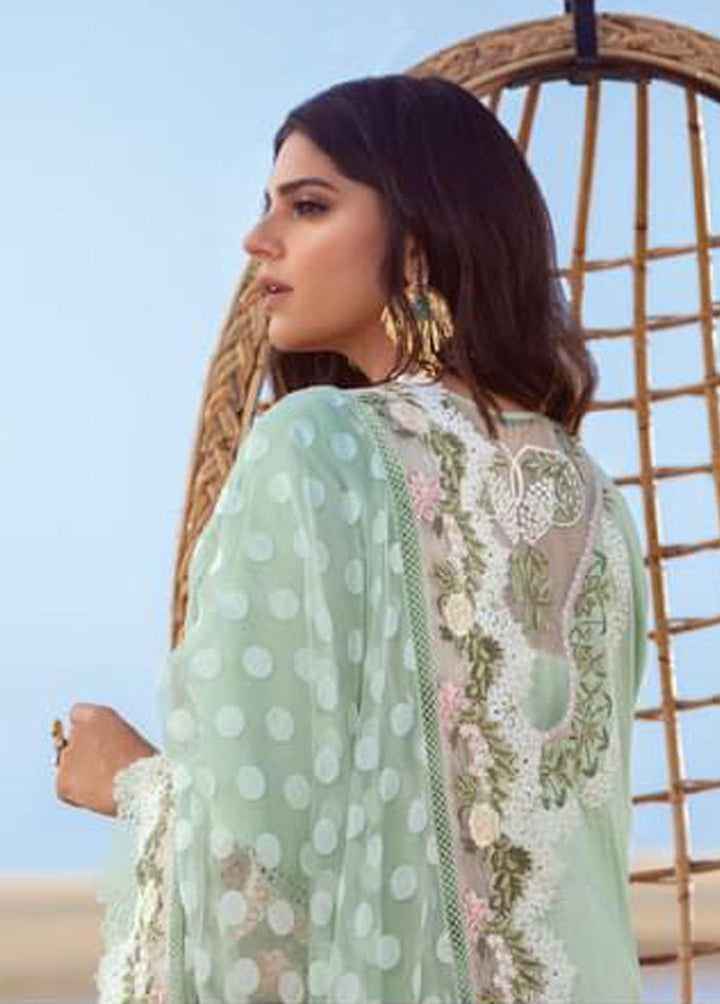 Crimson Embroidered Lawn Suits Unstitched 3 Piece CR22L 5B Seafoam - Luxury Collection