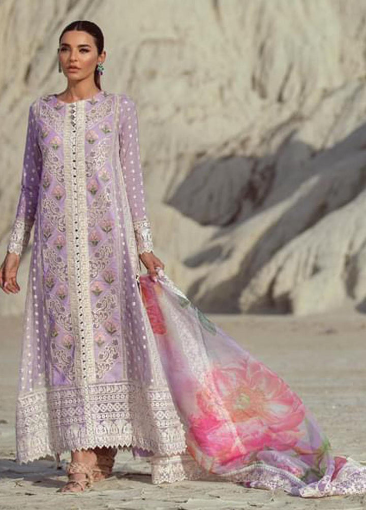 Crimson Embroidered Lawn Suits Unstitched 3 Piece CR22L 7A Amethyst - Luxury Collection