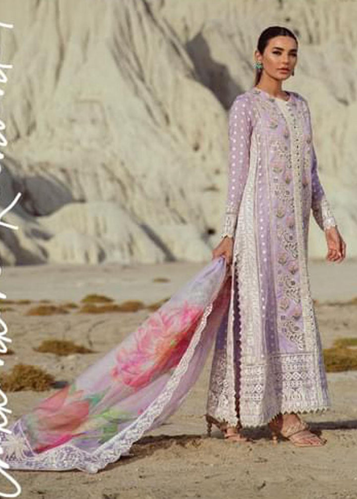 Crimson Embroidered Lawn Suits Unstitched 3 Piece CR22L 7A Amethyst - Luxury Collection