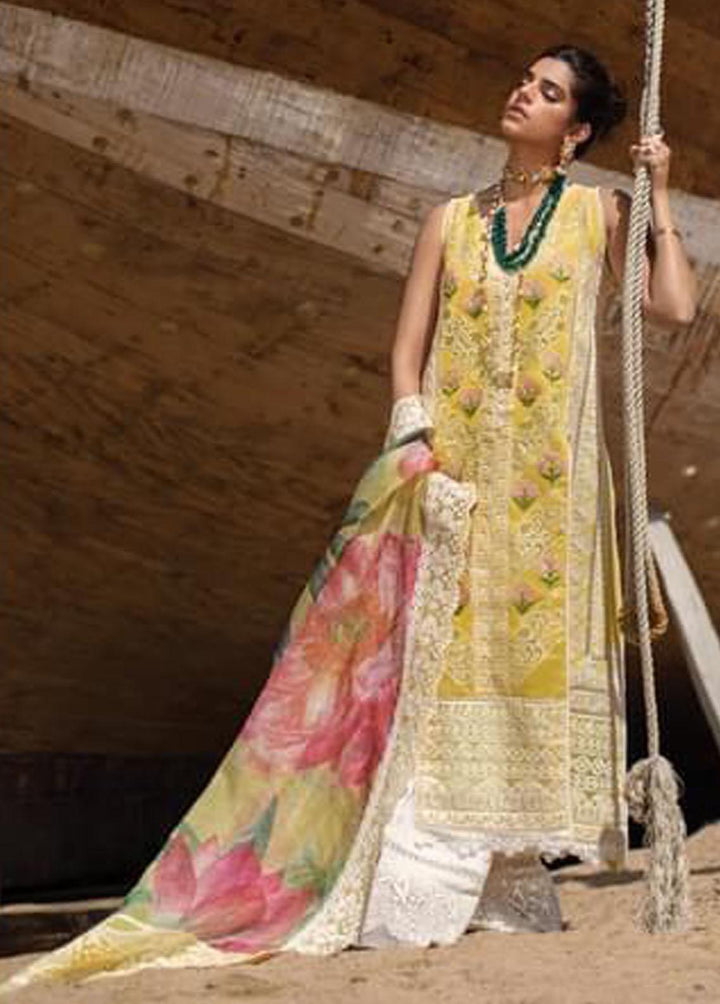 Crimson Embroidered Lawn Suits Unstitched 3 Piece CR22L 7B Sunshine - Luxury Collection