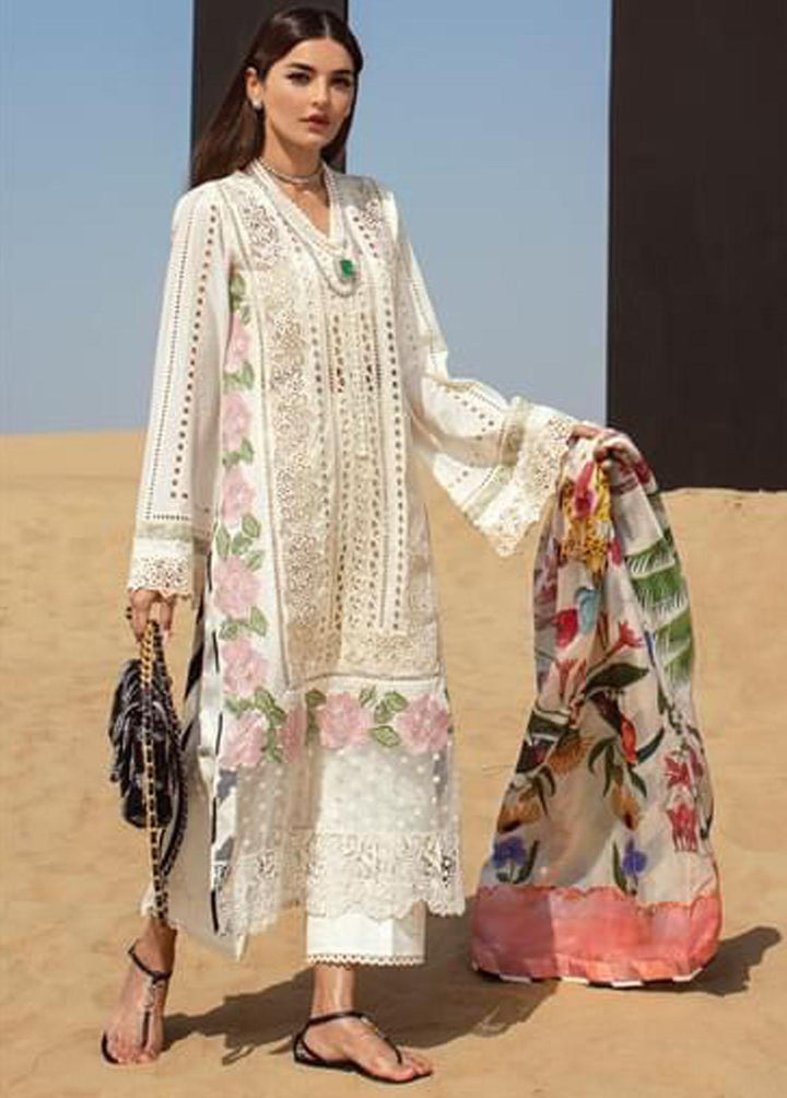 Crimson Embroidered Lawn Suits Unstitched 3 Piece CR22L 8A Snow - Luxury Collection