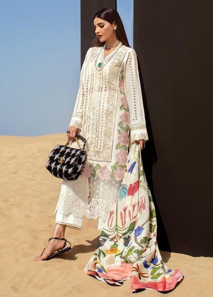 Crimson Embroidered Lawn Suits Unstitched 3 Piece CR22L 8A Snow - Luxury Collection