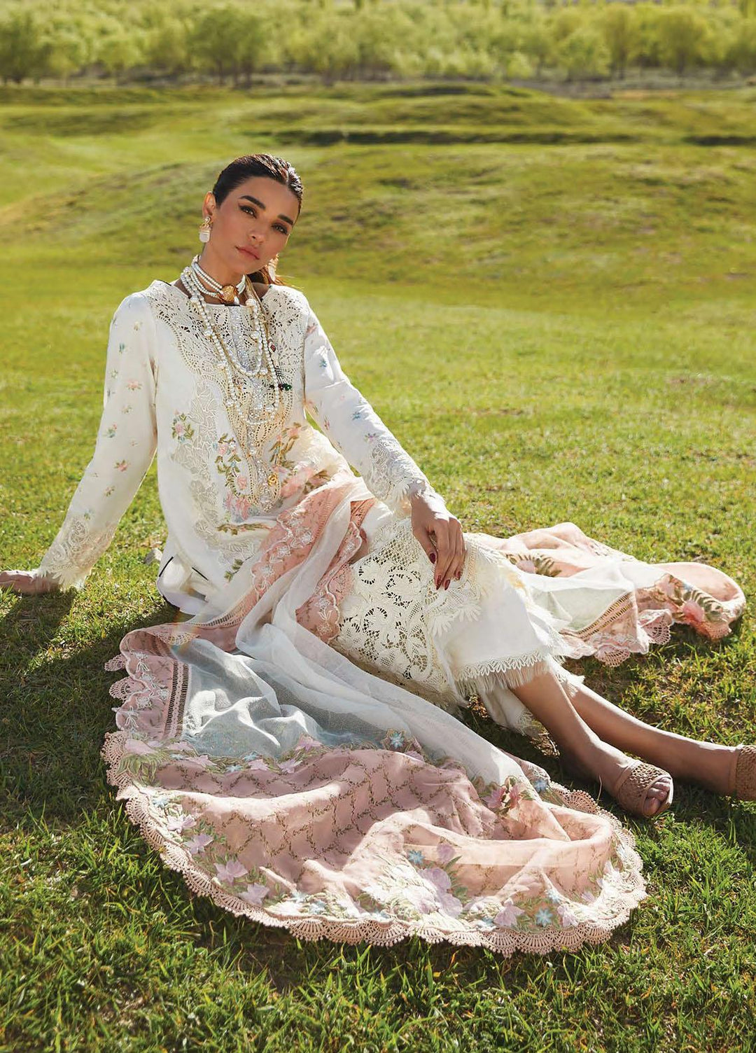 Crimson Embroidered Lawn Suits Unstitched 3 Piece CR23L 1A - Summer Collection