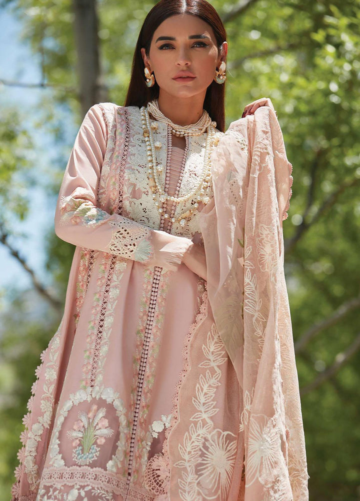 Crimson Embroidered Lawn Suits Unstitched 3 Piece CR23L 2B Rose - Summer Collection