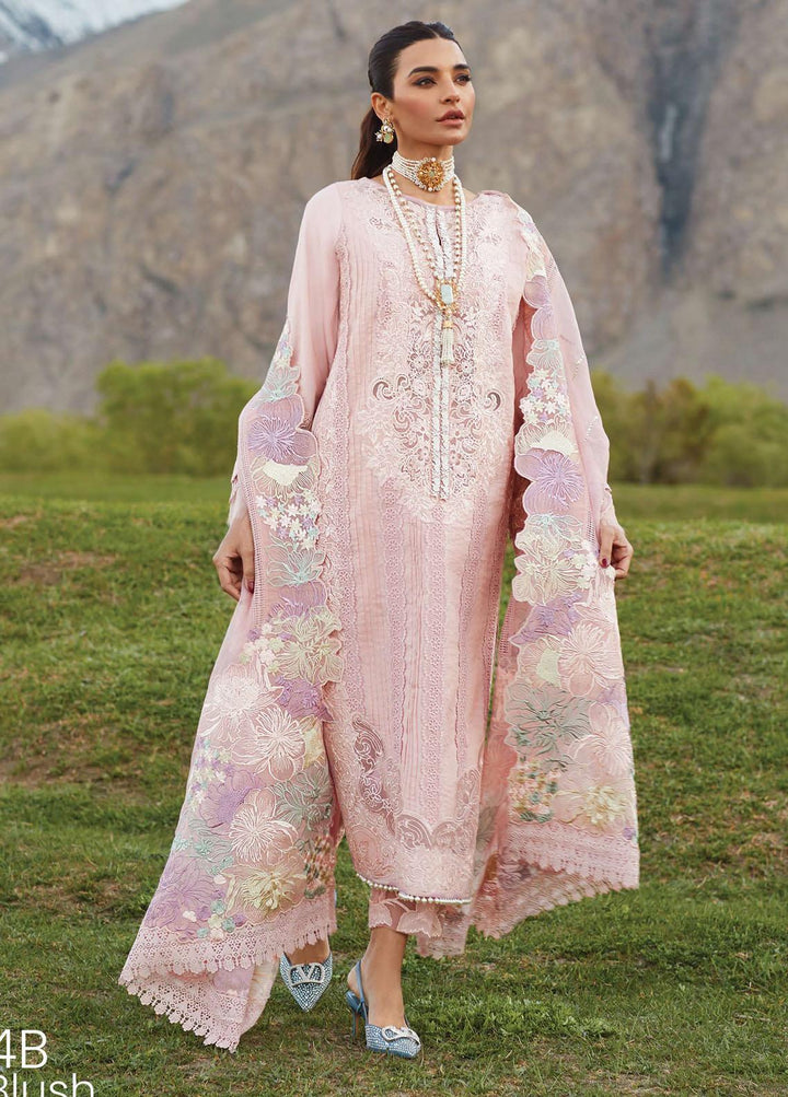 Crimson Embroidered Lawn Suits Unstitched 3 Piece CR23L 4B Blush - Summer Collection